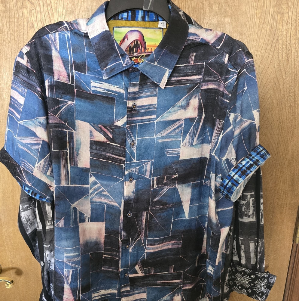 Robert Graham Geometric Blue Men's Shirt